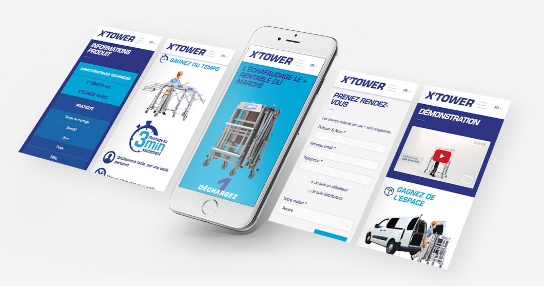 X-Tower par Tubesca-Comabi : Un site adaptatif sur tous les appareils